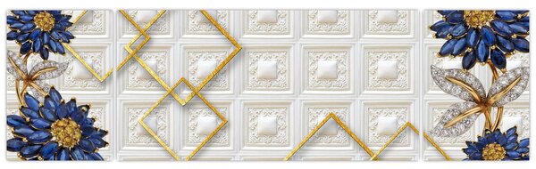 Obraz - Diamentowe kwiaty (170x50 cm)