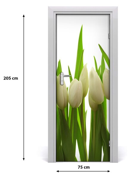 Okleina Naklejka fototapeta na drzwi Białe tulipany