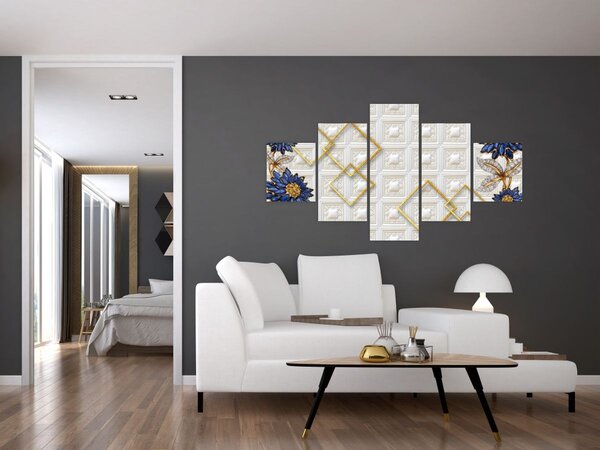 Obraz - Diamentowe kwiaty (125x70 cm)