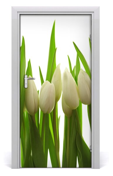 Okleina Naklejka fototapeta na drzwi Białe tulipany