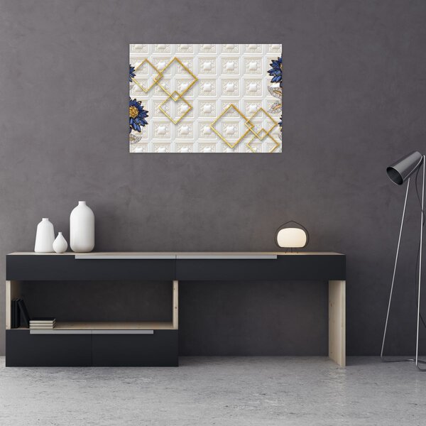 Obraz - Diamentowe kwiaty (70x50 cm)