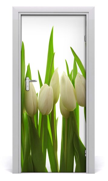 Okleina Naklejka fototapeta na drzwi Białe tulipany