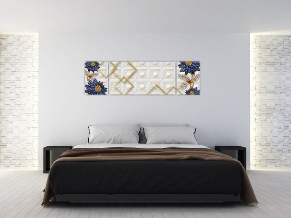 Obraz - Diamentowe kwiaty (170x50 cm)