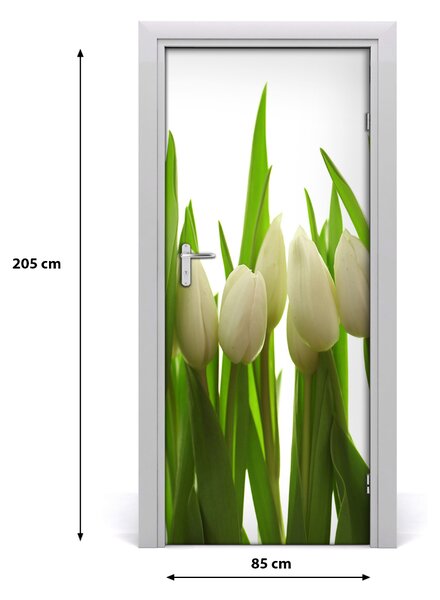 Okleina Naklejka fototapeta na drzwi Białe tulipany
