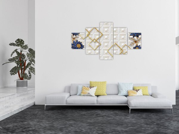 Obraz - Diamentowe kwiaty (125x70 cm)