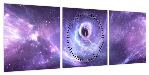 Obraz - Wszechświat (z zegarem) (90x30 cm)