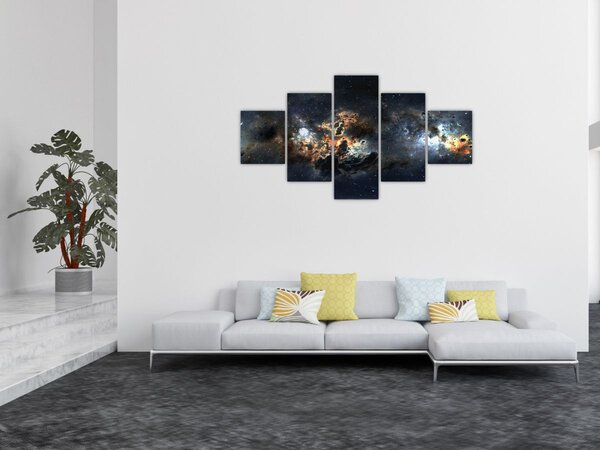 Obraz - Wszechświat z mgławicą (125x70 cm)