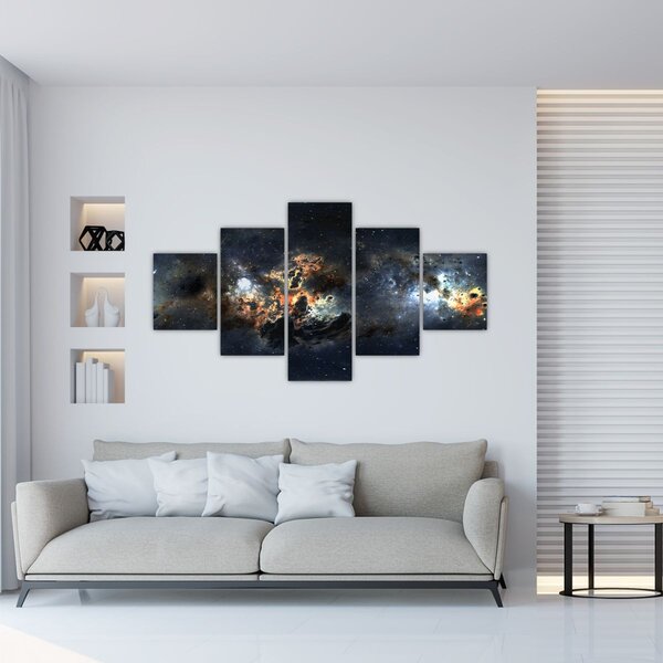 Obraz - Wszechświat z mgławicą (125x70 cm)