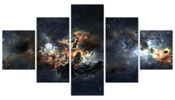 Obraz - Wszechświat z mgławicą (125x70 cm)