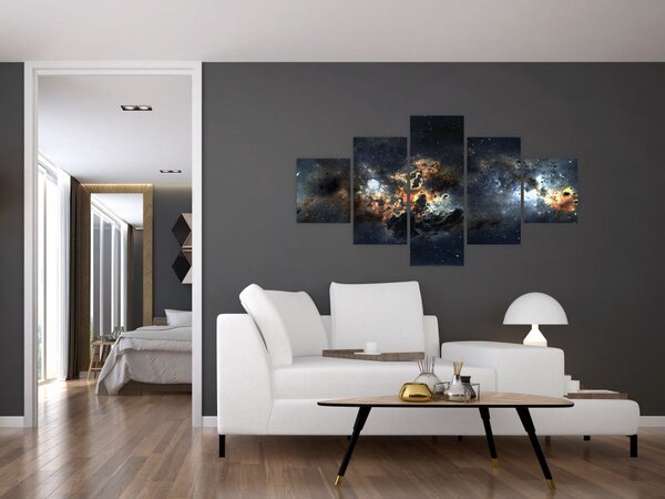 Obraz - Wszechświat z mgławicą (125x70 cm)