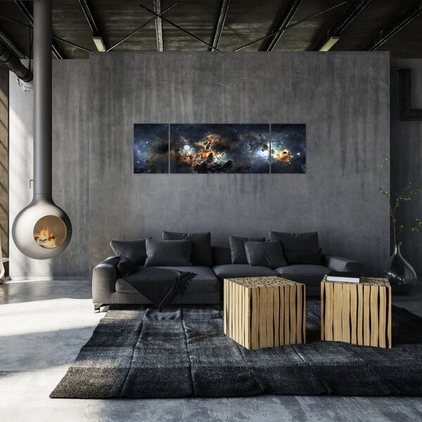 Obraz - Wszechświat z mgławicą (170x50 cm)
