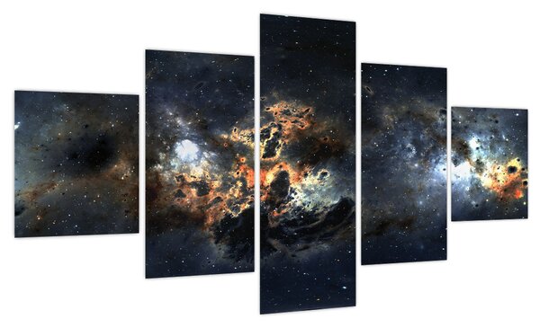 Obraz - Wszechświat z mgławicą (125x70 cm)