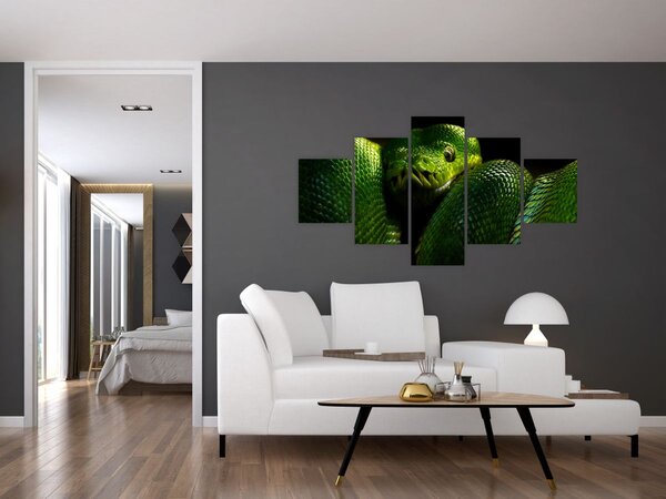 Obraz - Zielony wąż (125x70 cm)