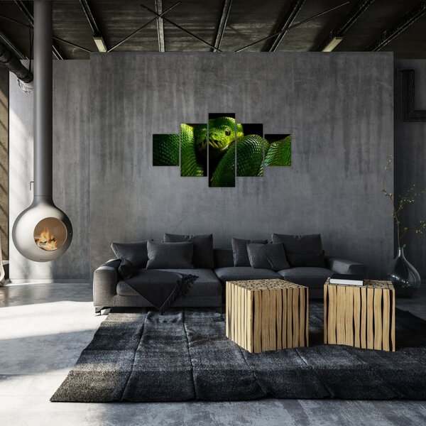 Obraz - Zielony wąż (125x70 cm)