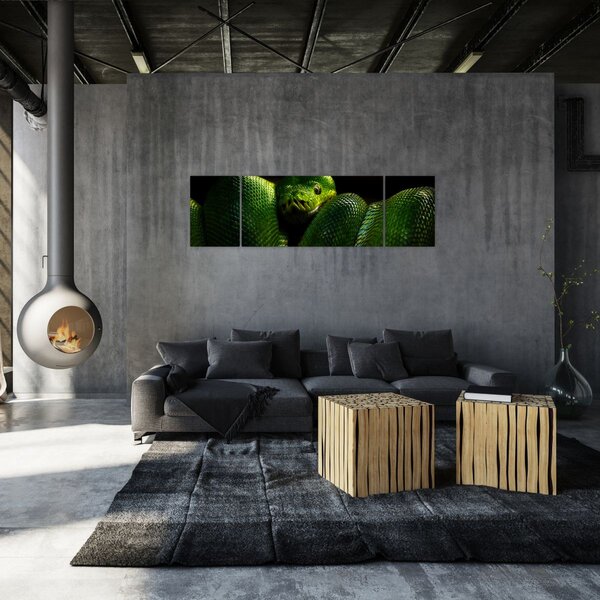 Obraz - Zielony wąż (170x50 cm)