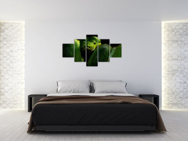Obraz - Zielony wąż (125x70 cm)
