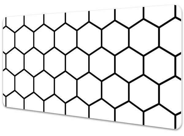 Biało-czarne hexagony Podkładka na całe biurko Biało-czarne hexagony