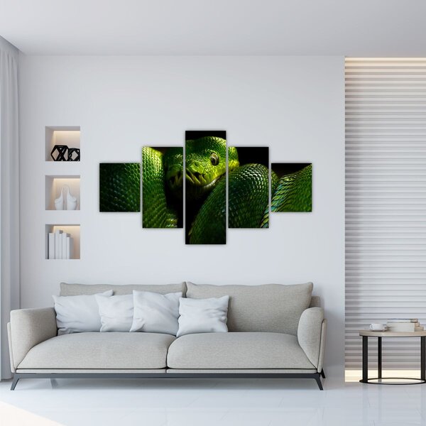 Obraz - Zielony wąż (125x70 cm)