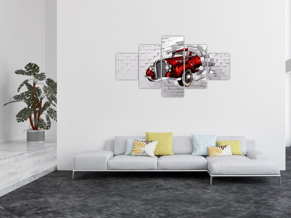 Obraz - Czerwony samochód (125x70 cm)