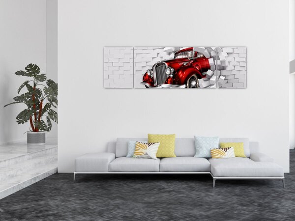 Obraz - Czerwony samochód (170x50 cm)