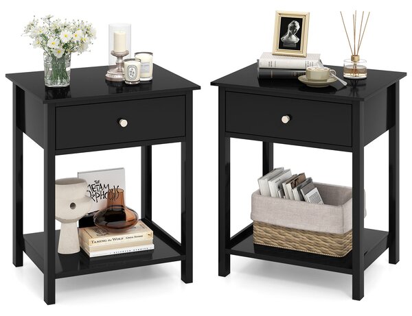Zestaw 2 stolików nocnych z szufladą