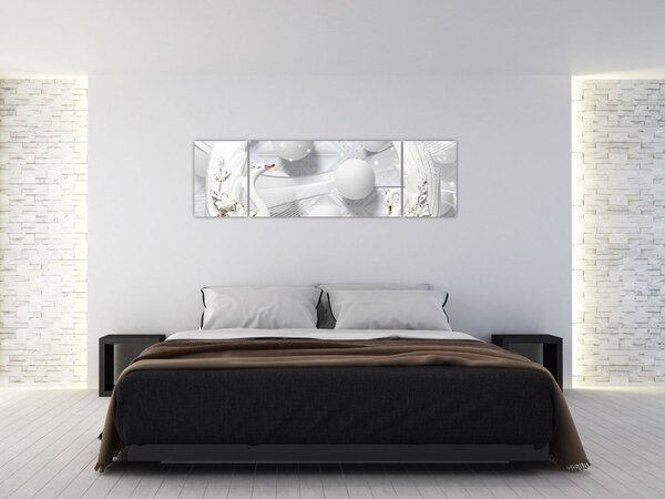 Obraz - Złoty łabędź na wodzie (170x50 cm)