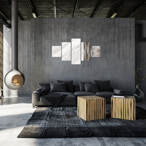 Obraz - Marmur ze srebrnymi liniami (125x70 cm)