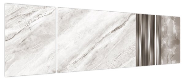 Obraz - Marmur ze srebrnymi liniami (170x50 cm)