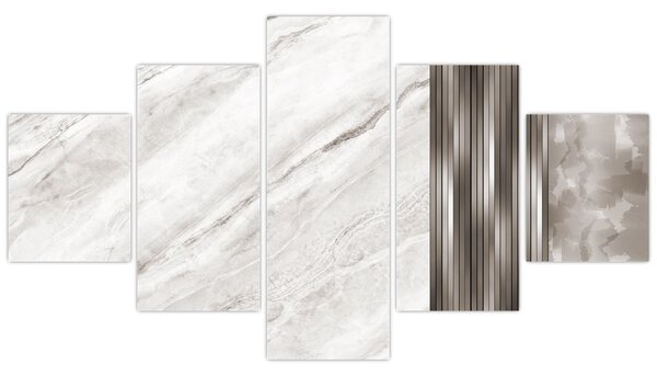 Obraz - Marmur ze srebrnymi liniami (125x70 cm)