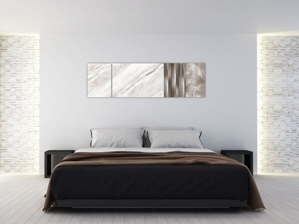 Obraz - Marmur ze srebrnymi liniami (170x50 cm)