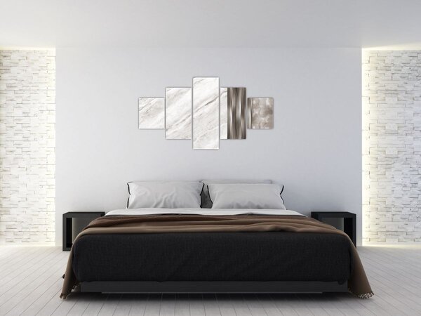 Obraz - Marmur ze srebrnymi liniami (125x70 cm)