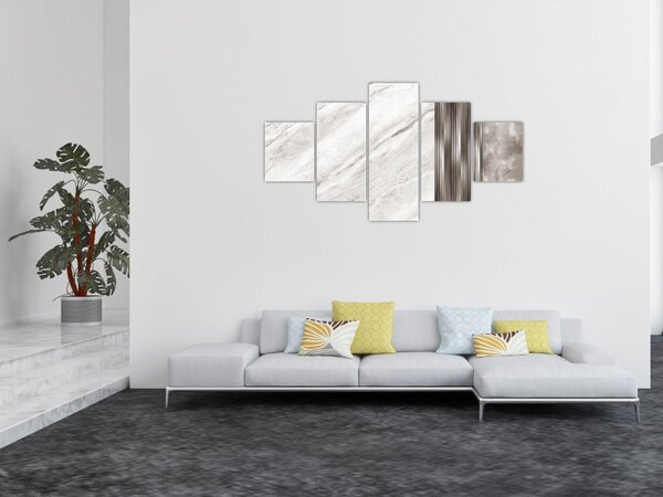 Obraz - Marmur ze srebrnymi liniami (125x70 cm)
