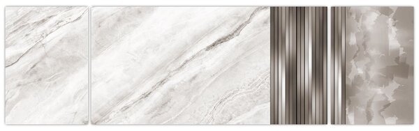 Obraz - Marmur ze srebrnymi liniami (170x50 cm)