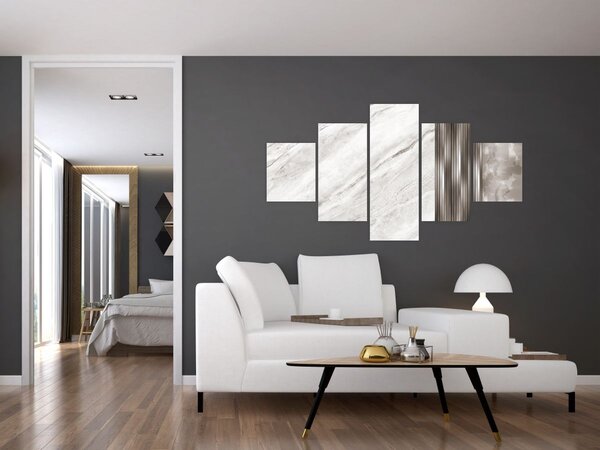 Obraz - Marmur ze srebrnymi liniami (125x70 cm)