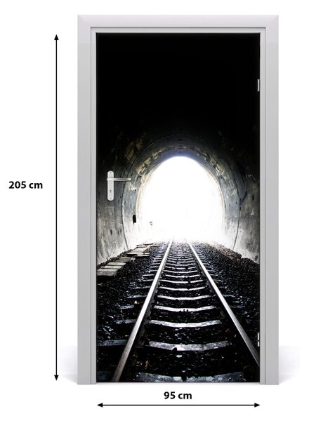 Fototapeta samoprzylepna DRZWI Tunel tory kolejowe