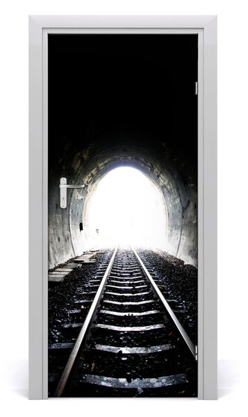 Fototapeta samoprzylepna DRZWI Tunel tory kolejowe