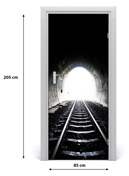 Fototapeta samoprzylepna DRZWI Tunel tory kolejowe