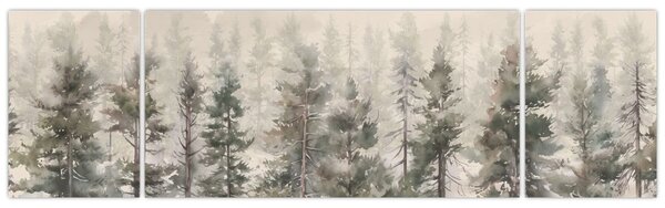 Obraz - Pine forest I., aquarel (170x50 cm)