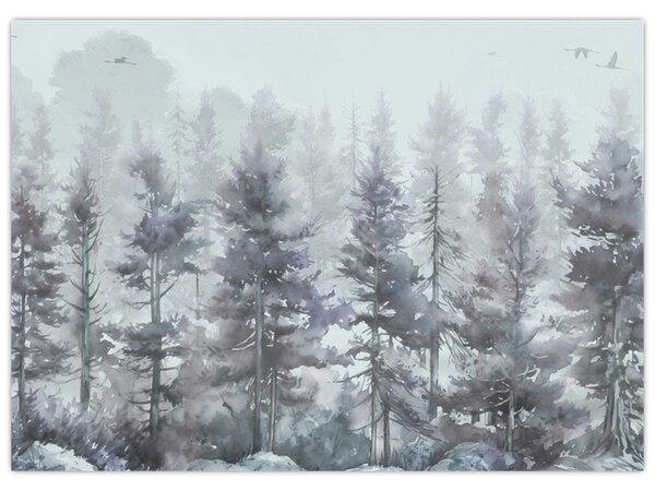 Obraz - Pine forest II, aquarel (70x50 cm)