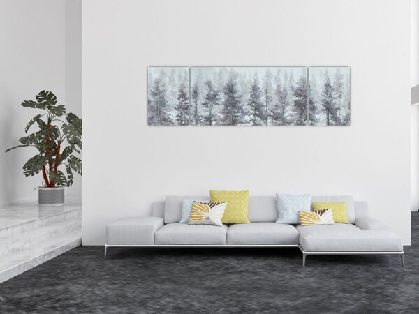 Obraz - Pine forest II, aquarel (170x50 cm)