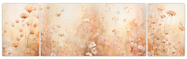 Obraz - Wzór dzikich kwiatów (170x50 cm)