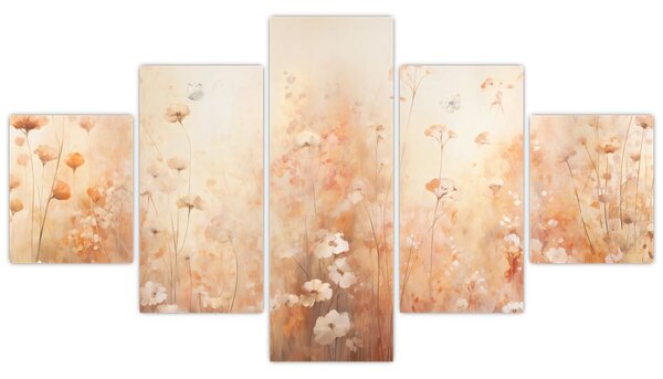 Obraz - Wzór dzikich kwiatów (125x70 cm)