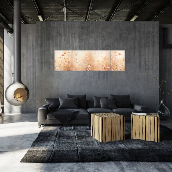 Obraz - Wzór dzikich kwiatów (170x50 cm)