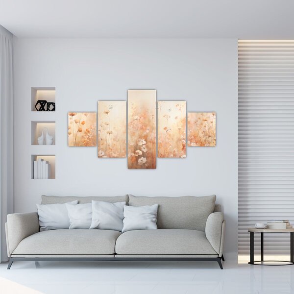 Obraz - Wzór dzikich kwiatów (125x70 cm)