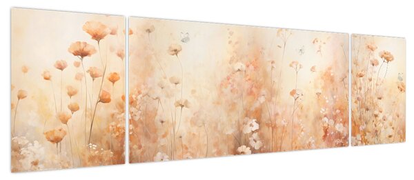 Obraz - Wzór dzikich kwiatów (170x50 cm)