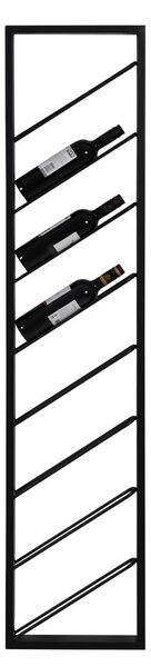 Czarny wiszący metalowy regał na wino liczba butelek 8 36x160x6 cm Malbeo – Light & Living