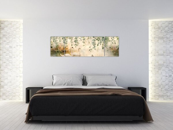 Obraz - Jezioro, akwarela (170x50 cm)