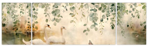 Obraz - Jezioro, akwarela (170x50 cm)