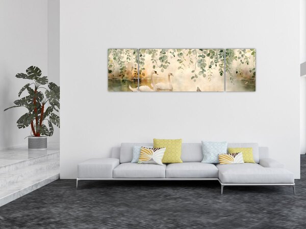 Obraz - Jezioro, akwarela (170x50 cm)