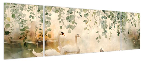 Obraz - Jezioro, akwarela (170x50 cm)